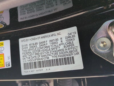 2019 Honda Accord Hybrid EX-L Sedan