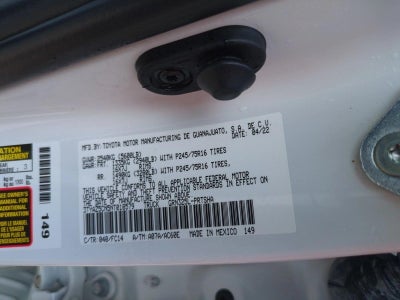 2022 Toyota Tacoma 2WD 2WD SR5 Double Cab 5' Bed V6 AT (GS)