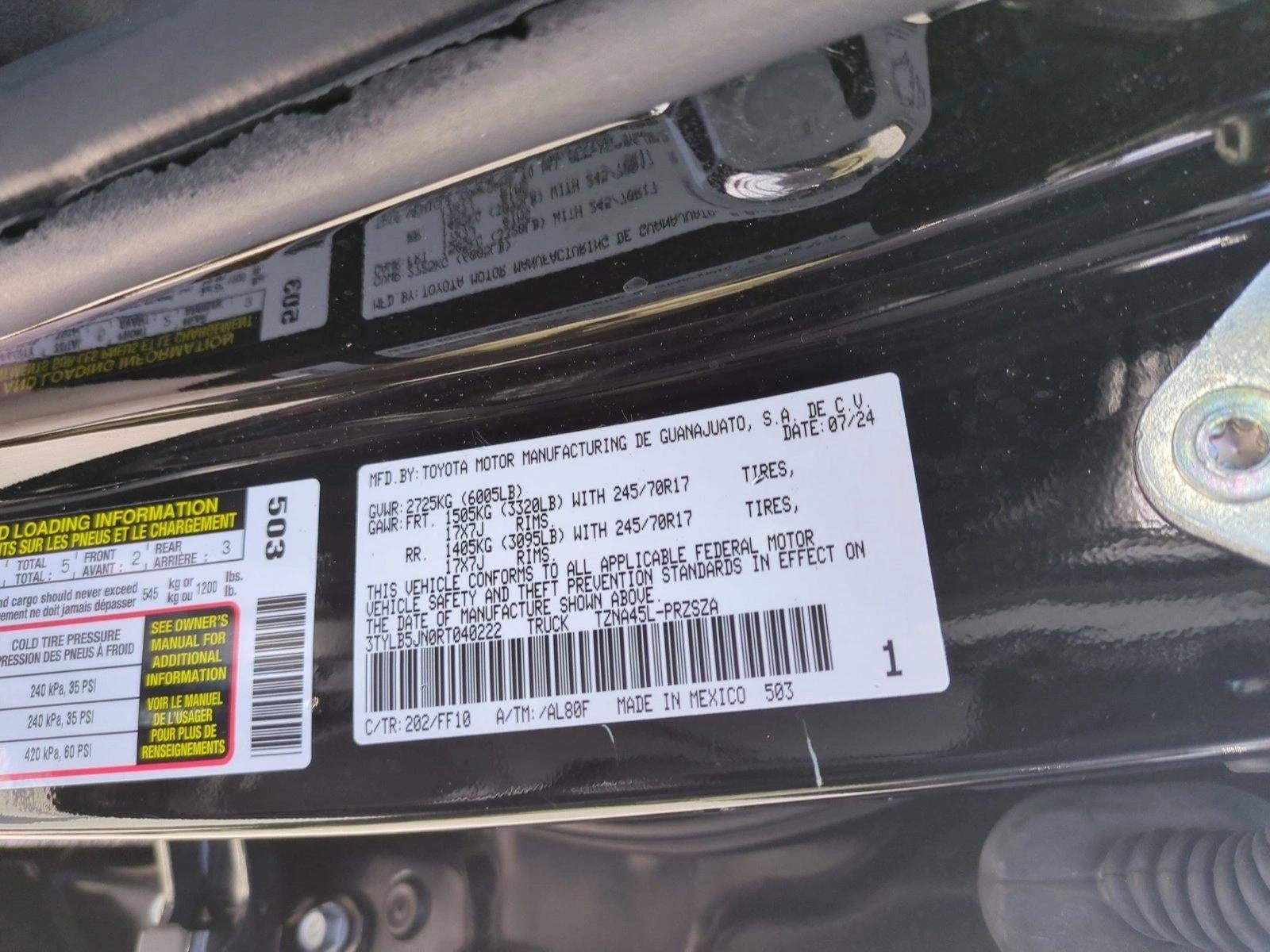 2024 Toyota Tacoma 4WD 4WD SR5 Double Cab 5' Bed AT (GS)