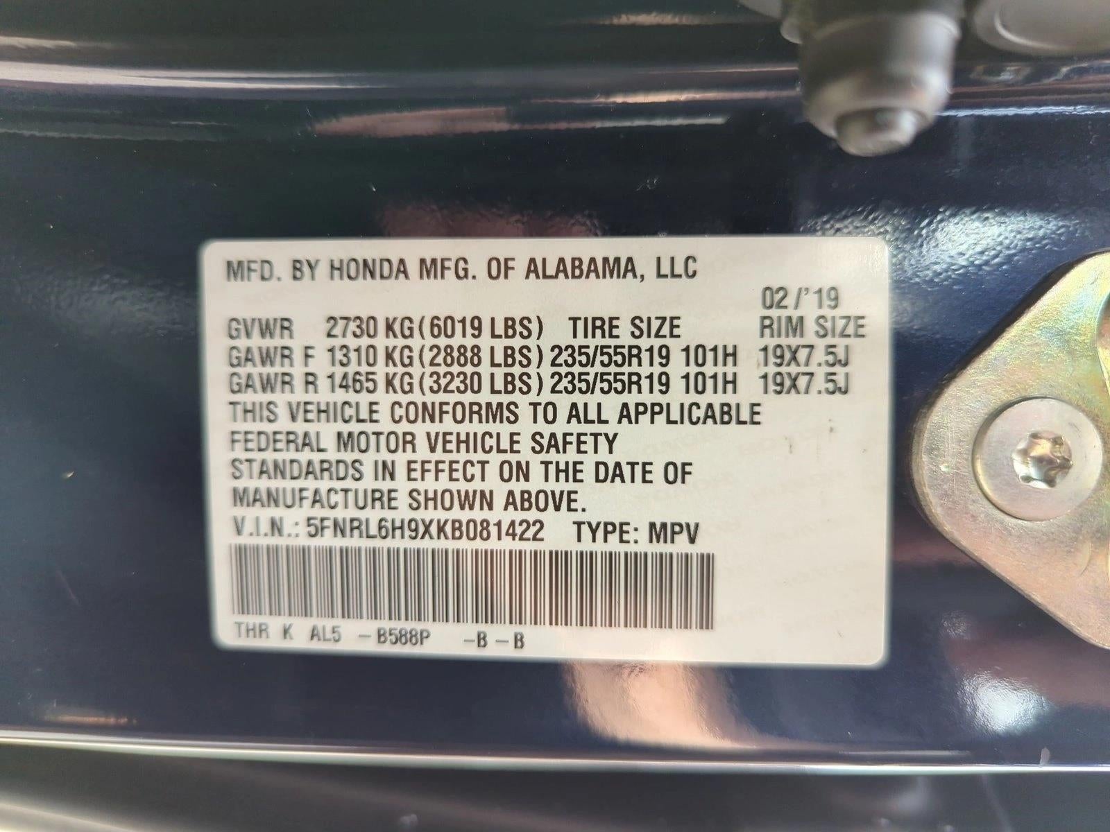 2019 Honda Odyssey Elite Auto