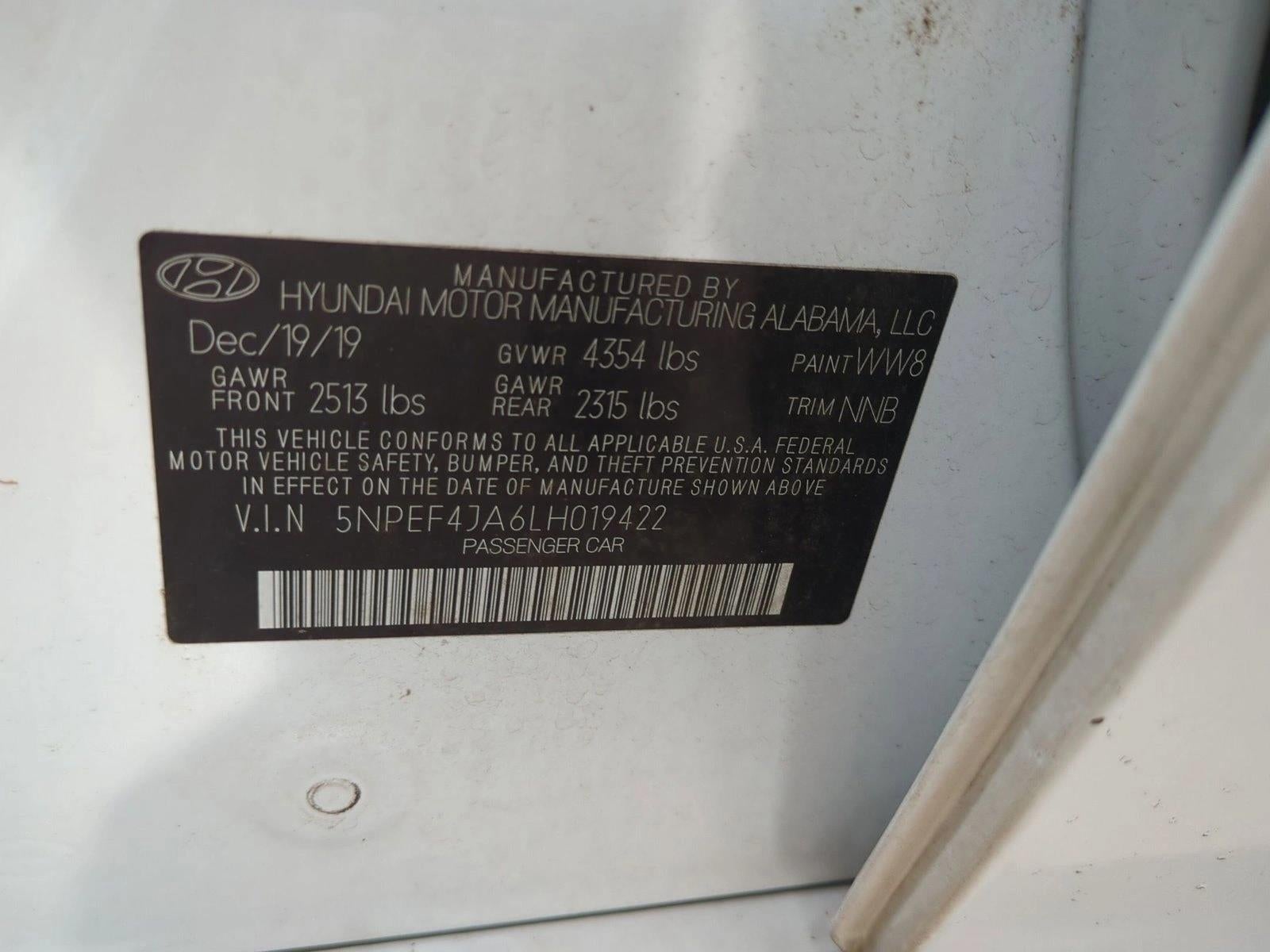 2020 Hyundai SONATA SEL 2.5L