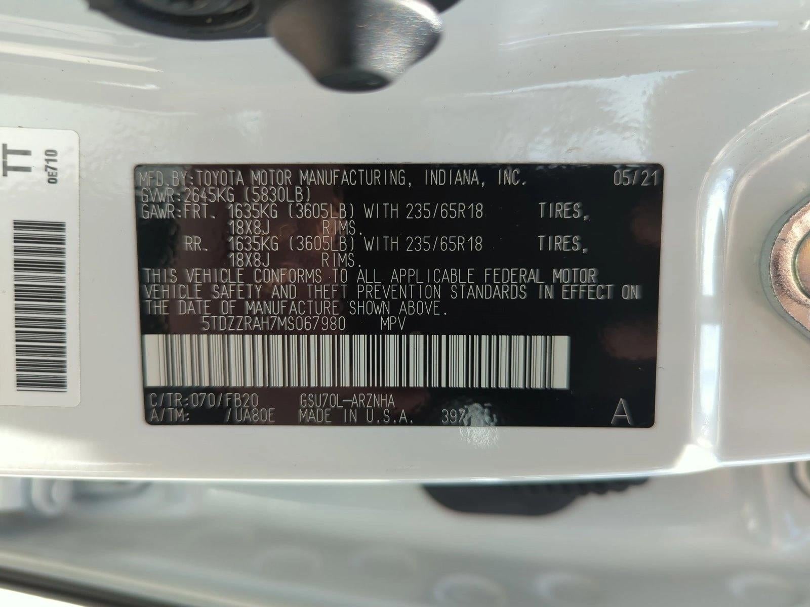 2021 Toyota Highlander LE FWD (GS)