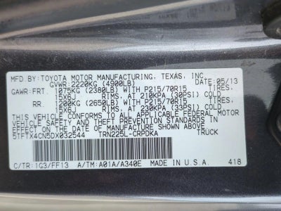 2013 Toyota Tacoma 2WD Access Cab Standard Bed I4 Automatic (Natl)