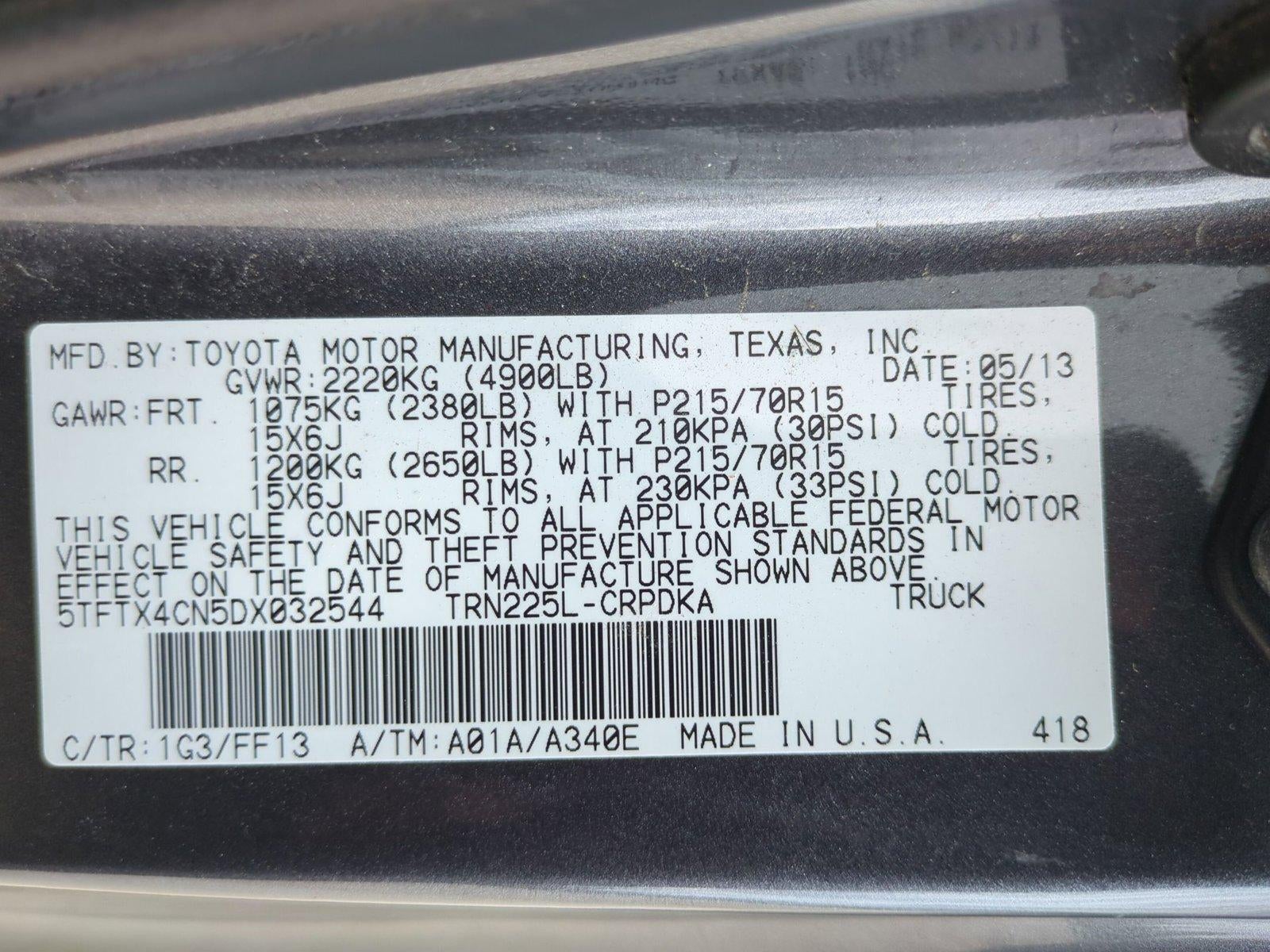 2013 Toyota Tacoma 2WD Access Cab Standard Bed I4 Automatic (Natl)