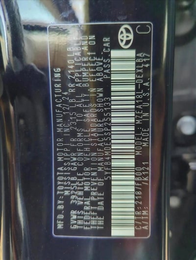 2025 Toyota Corolla LE CVT (Natl)