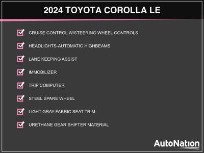 2024 Toyota Corolla LE CVT (Natl)