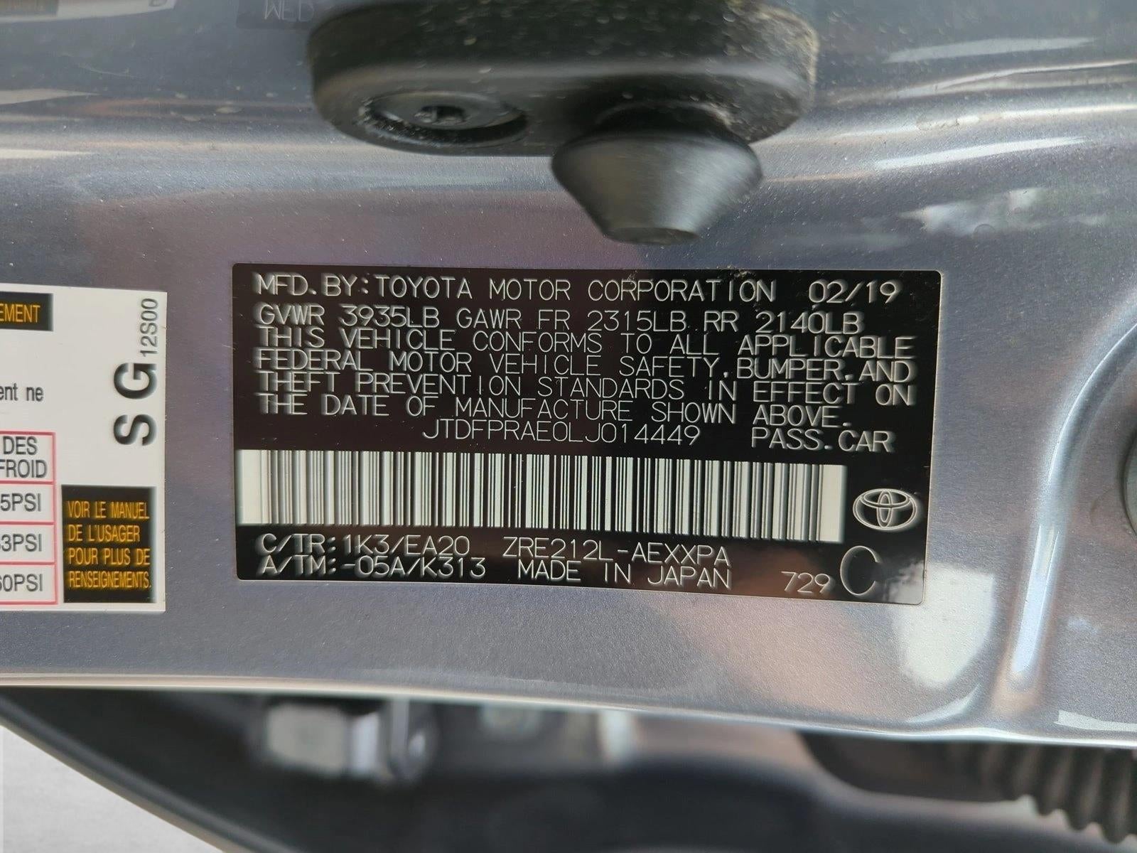 2020 Toyota Corolla XLE CVT (Natl)