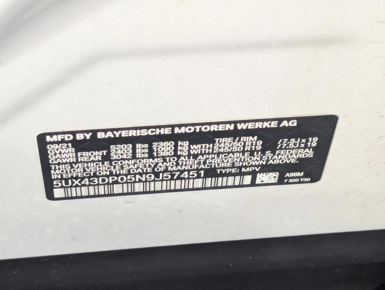 2022 BMW X3 sDrive30i Sports Activity Vehicle