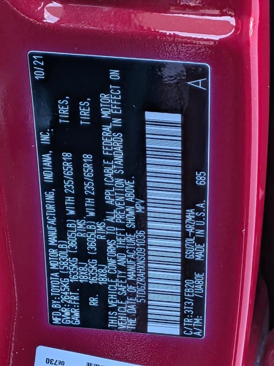 2022 Toyota Highlander XLE FWD (Natl)