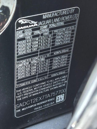 2026 Jaguar F-PACE R-Dynamic S P250 AWD