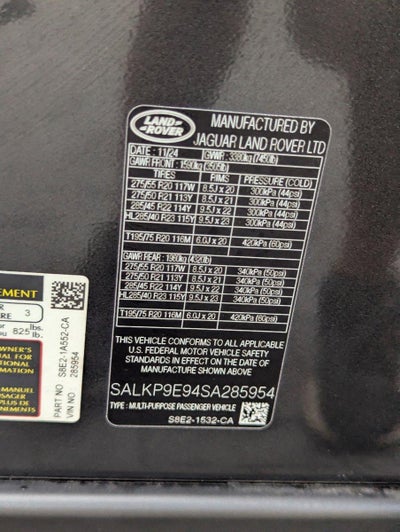 2025 Land Rover Range Rover P530 SE SWB