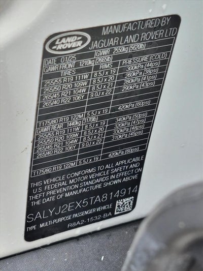 2026 Land Rover Range Rover Velar P250 S