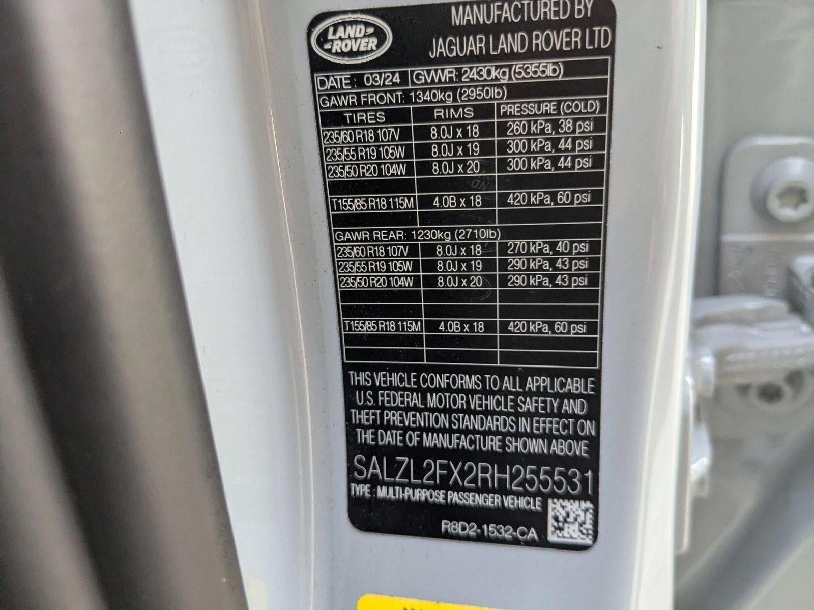 2024 Land Rover Range Rover Evoque Dynamic SE AWD