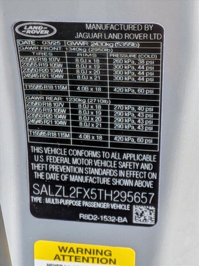 2026 Land Rover Range Rover Evoque Dynamic SE AWD *Ltd Avail*