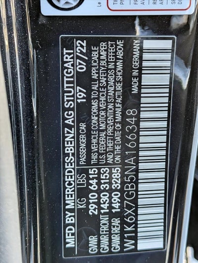 2022 Mercedes-Benz S-Class Maybach S 580 4MATIC® Sedan