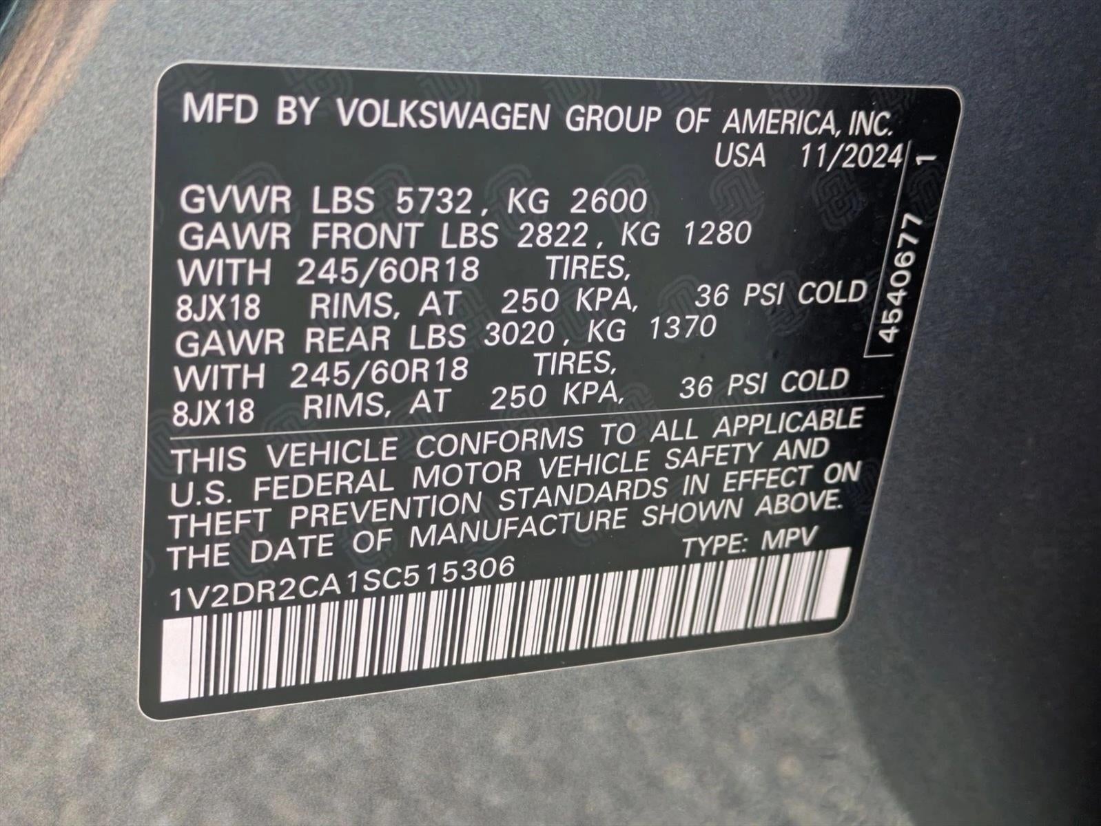 2025 Volkswagen Atlas 2.0T SE FWD