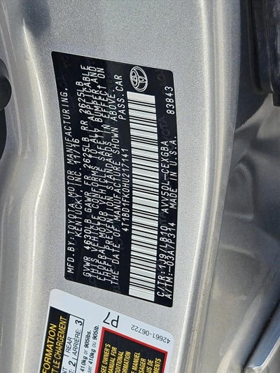 2017 Toyota Camry Hybrid XLE CVT (Natl)