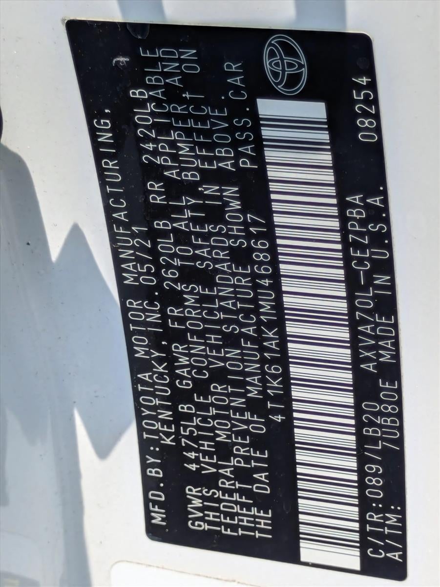2021 Toyota Camry XSE Auto (Natl)
