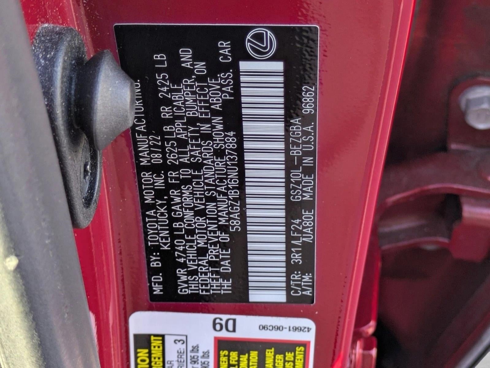 2022 Lexus ES 350 F SPORT FWD