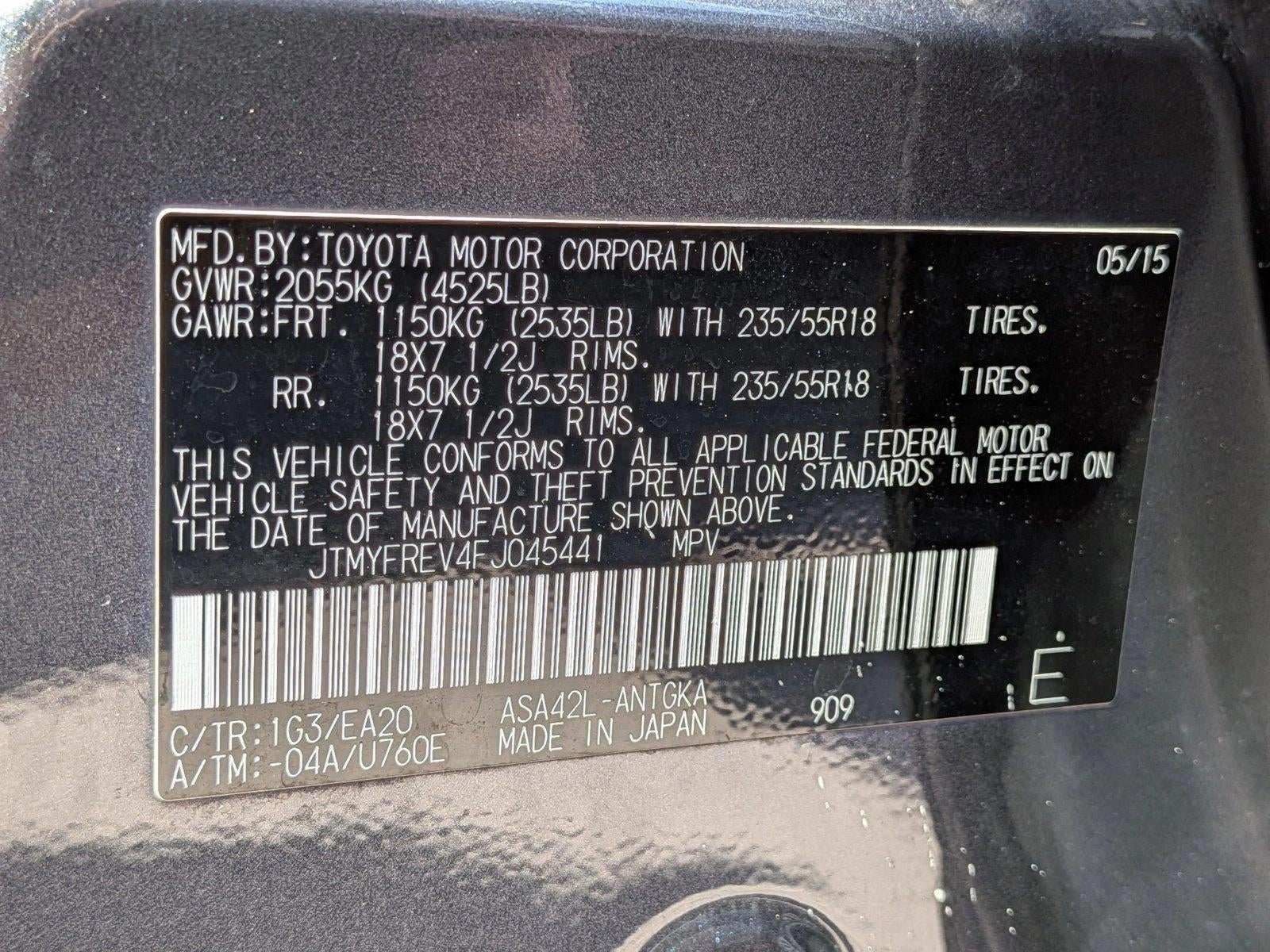 2015 Toyota RAV4 FWD 4dr Limited (Natl)