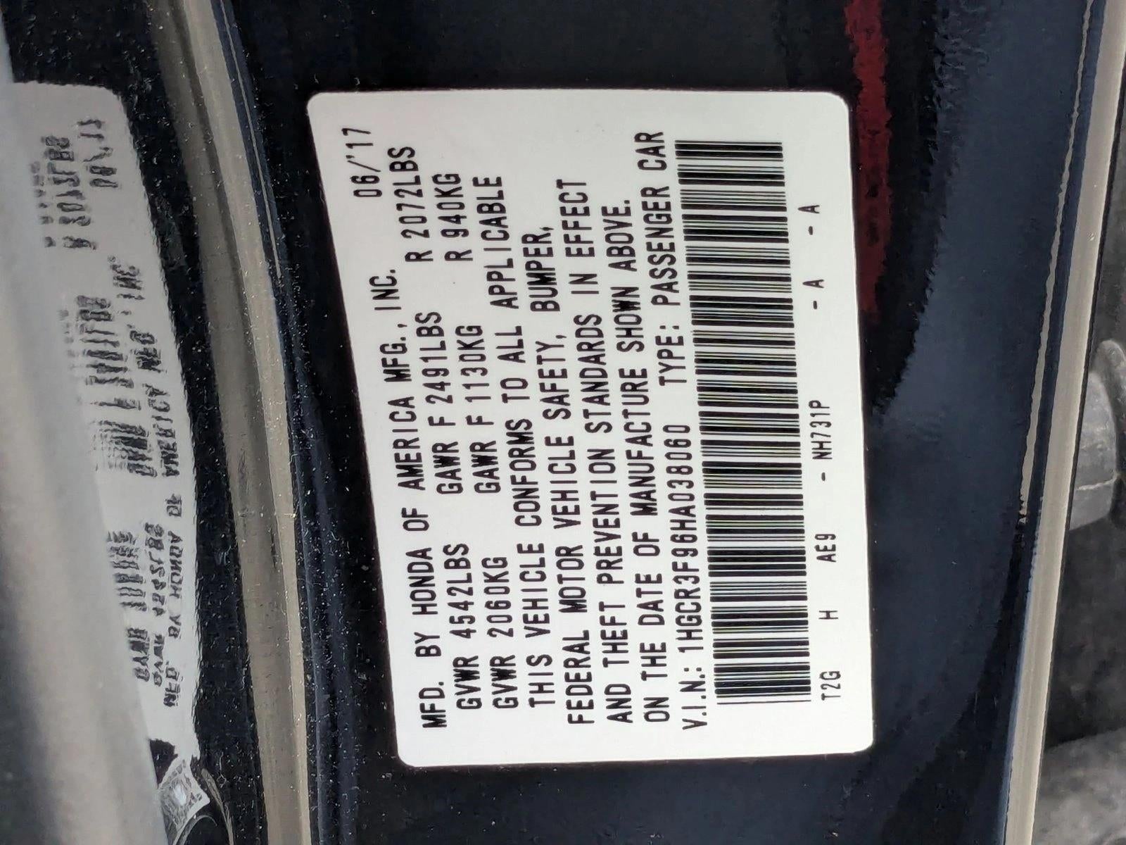 2017 Honda Accord Sedan Touring Automatic