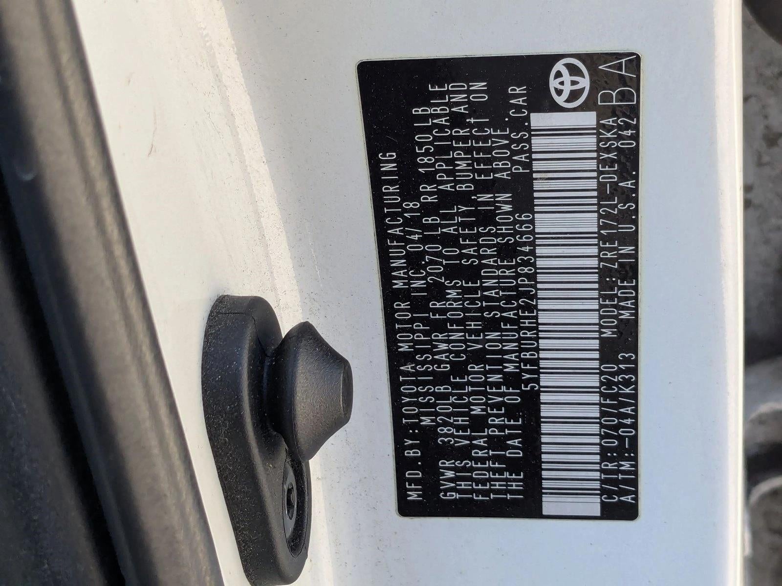 2018 Toyota Corolla SE CVT (Natl)