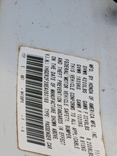 2014 Honda Accord Sedan LX CVT PZEV