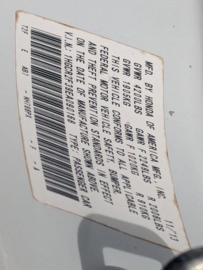 2014 Honda Accord Sedan LX CVT PZEV