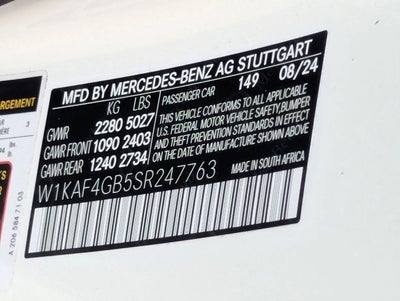 2025 Mercedes-Benz C-Class C 300 Sedan