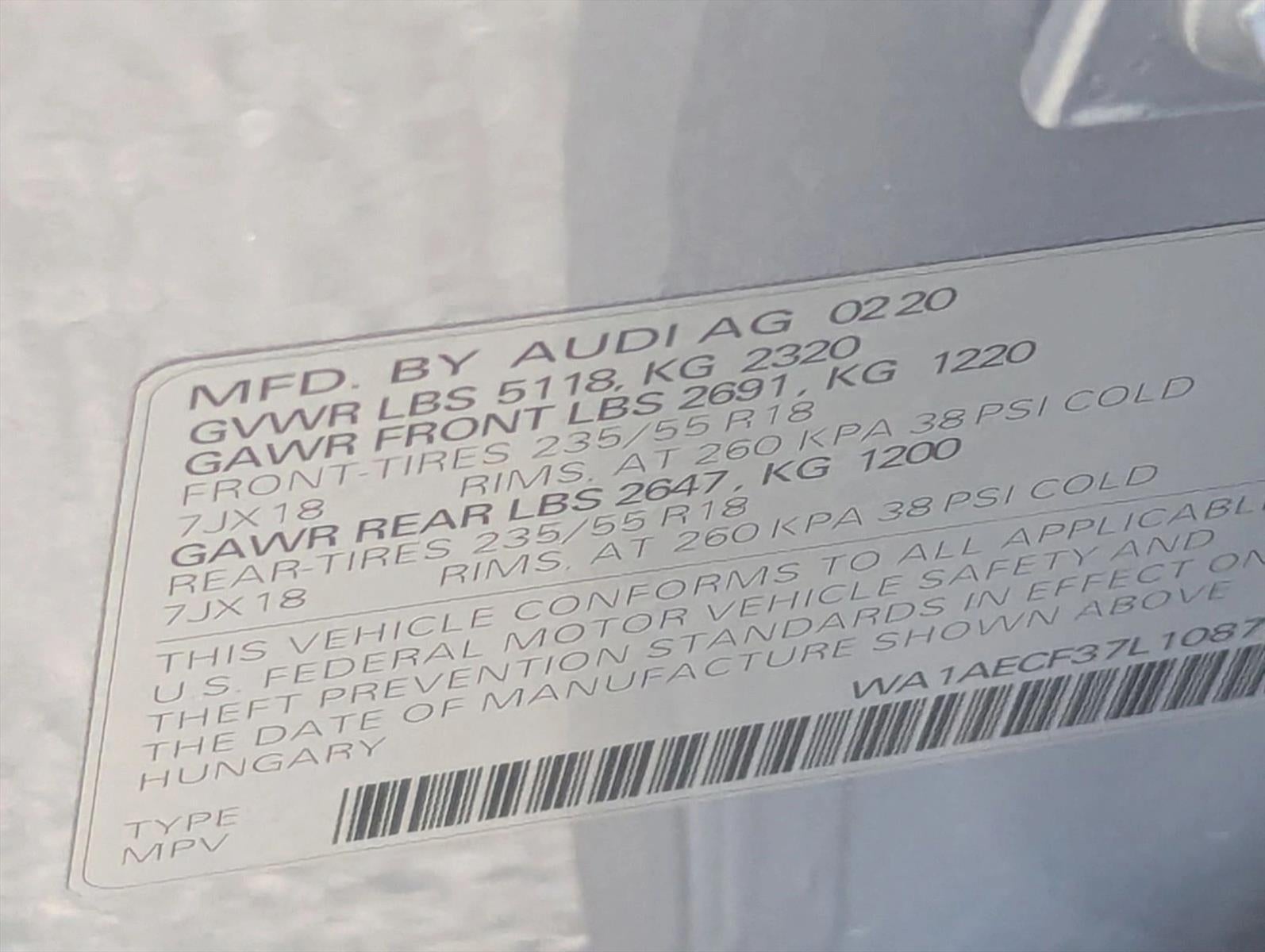 2020 Audi Q3 Premium 45 TFSI quattro