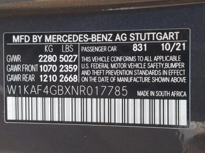 2022 Mercedes-Benz C-Class C 300 Sedan