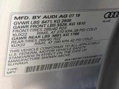 2019 Audi Q8 Premium Plus 55 TFSI quattro