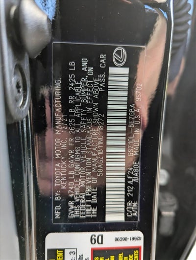 2022 Lexus ES 350 F SPORT FWD