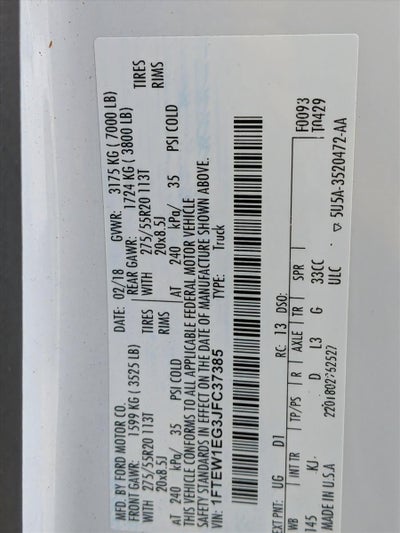 2018 Ford F-150 King Ranch 4WD SuperCrew 5.5' Box