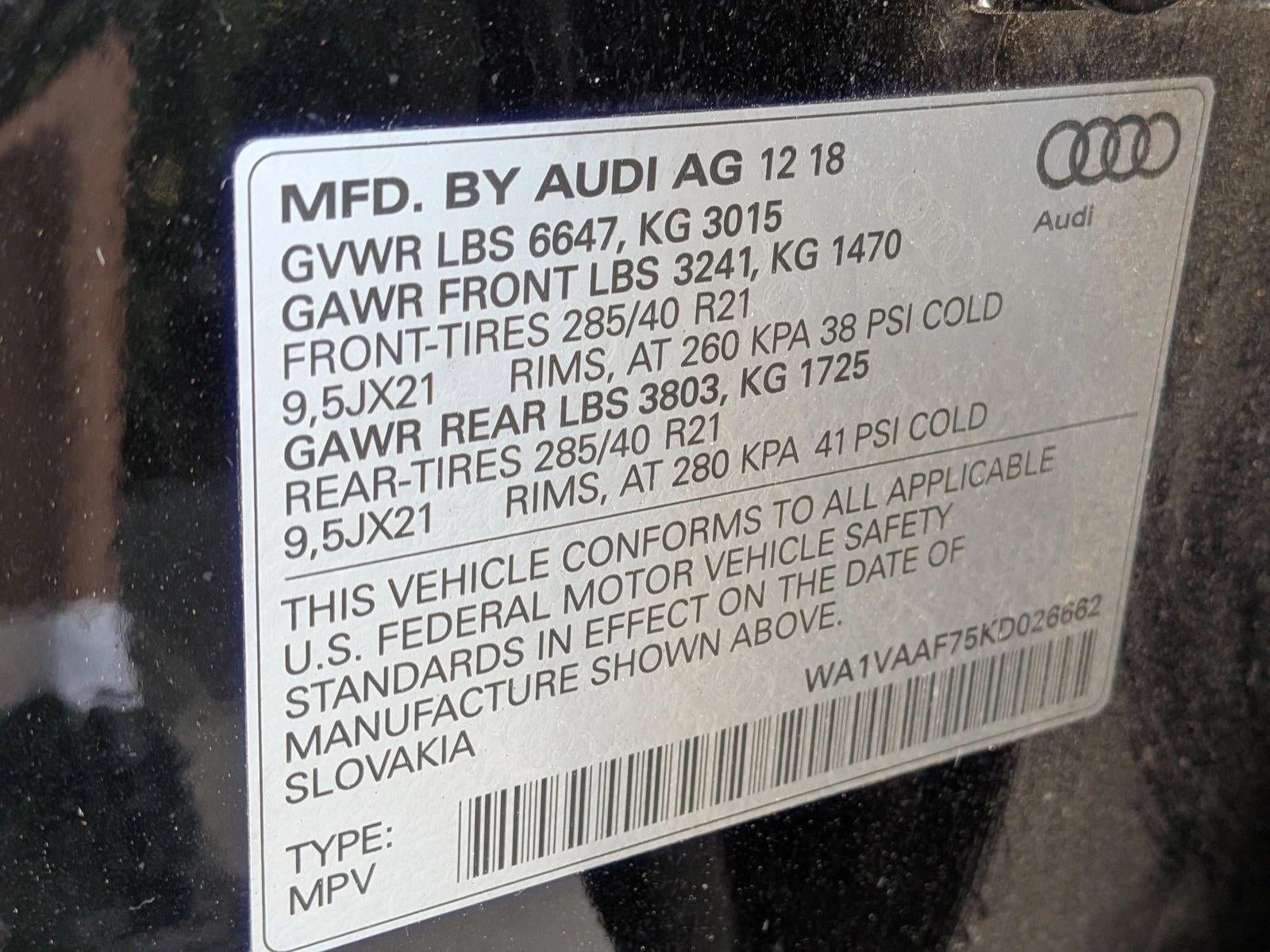 2019 Audi Q7 Prestige 55 TFSI quattro