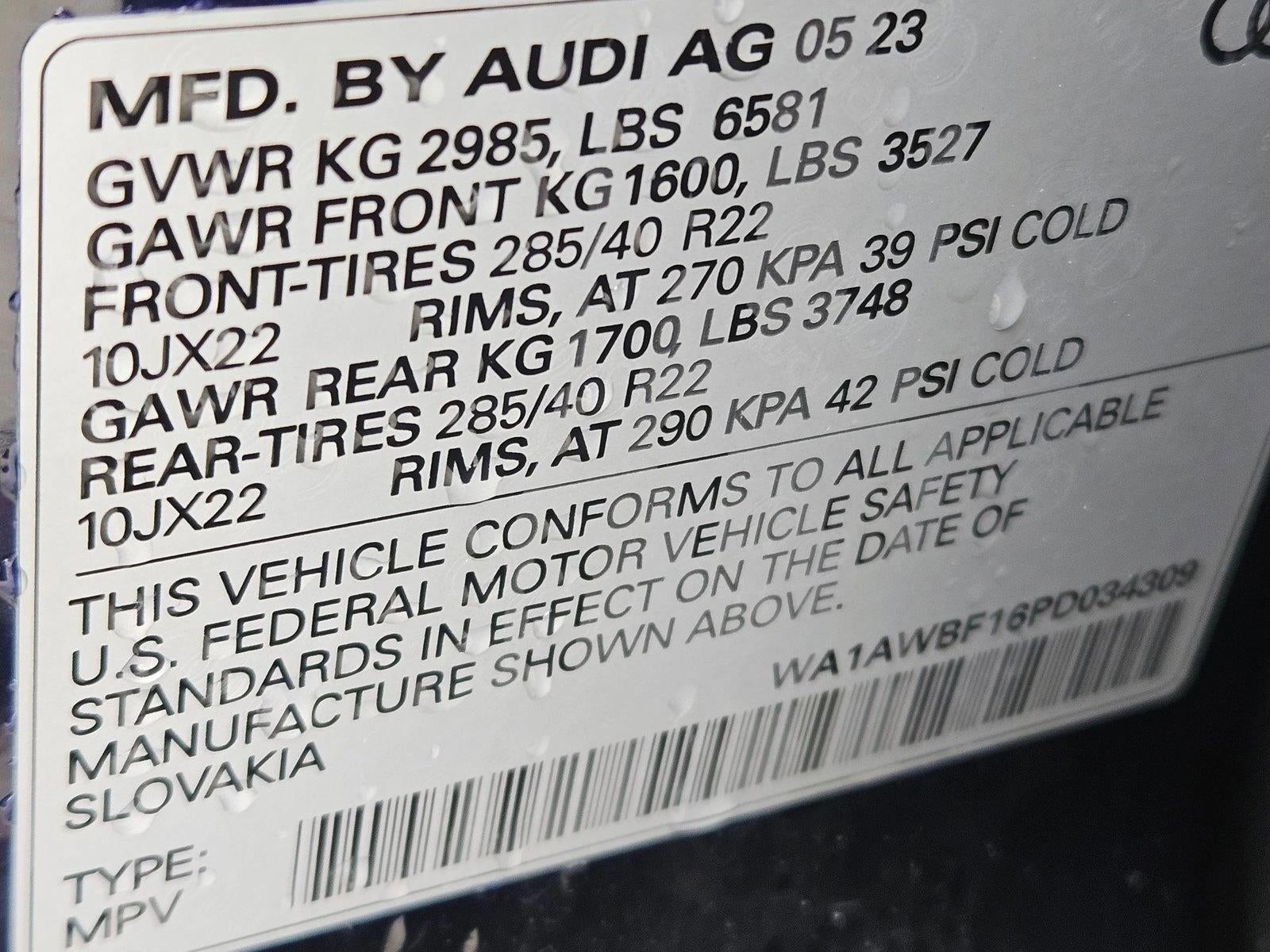 2023 Audi SQ8 Premium Plus 4.0 TFSI quattro