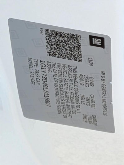 2020 Chevrolet Corvette Stingray Convertible 2LT