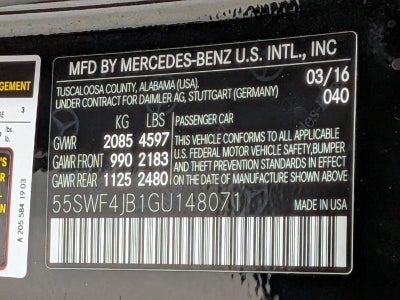 2016 Mercedes-Benz C-Class C 300 Sedan