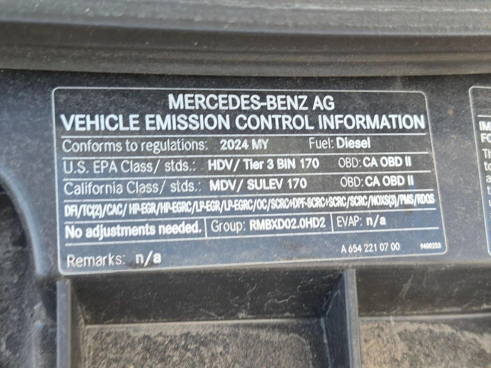 2024 Mercedes-Benz Sprinter Cargo Van 2500 High Roof I4 Diesel HO 170" RWD