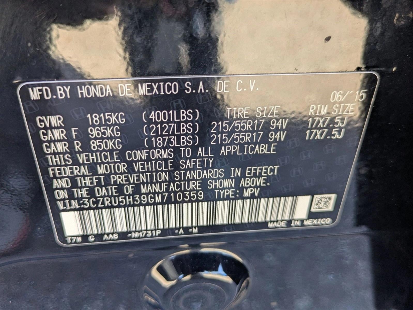 2016 Honda HR-V 2WD LX CVT