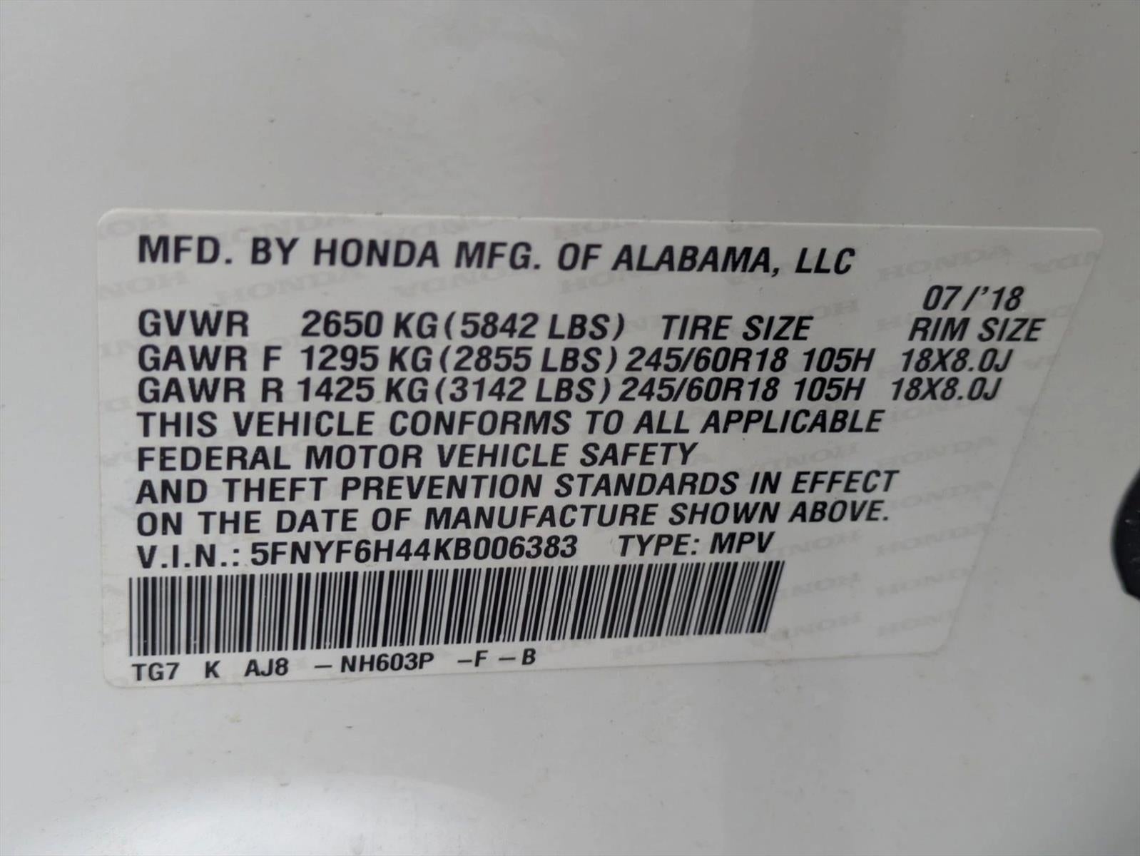 2019 Honda Pilot EX-L w/Navi & RES AWD