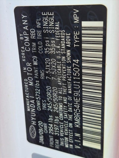 2020 Hyundai PALISADE Limited FWD