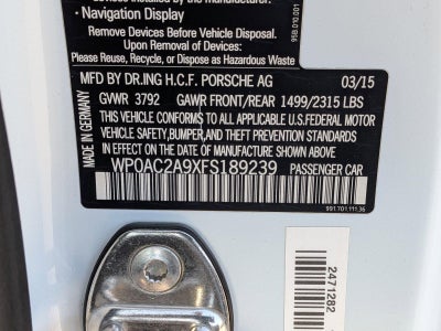 2015 Porsche 911 2dr Cpe GT3