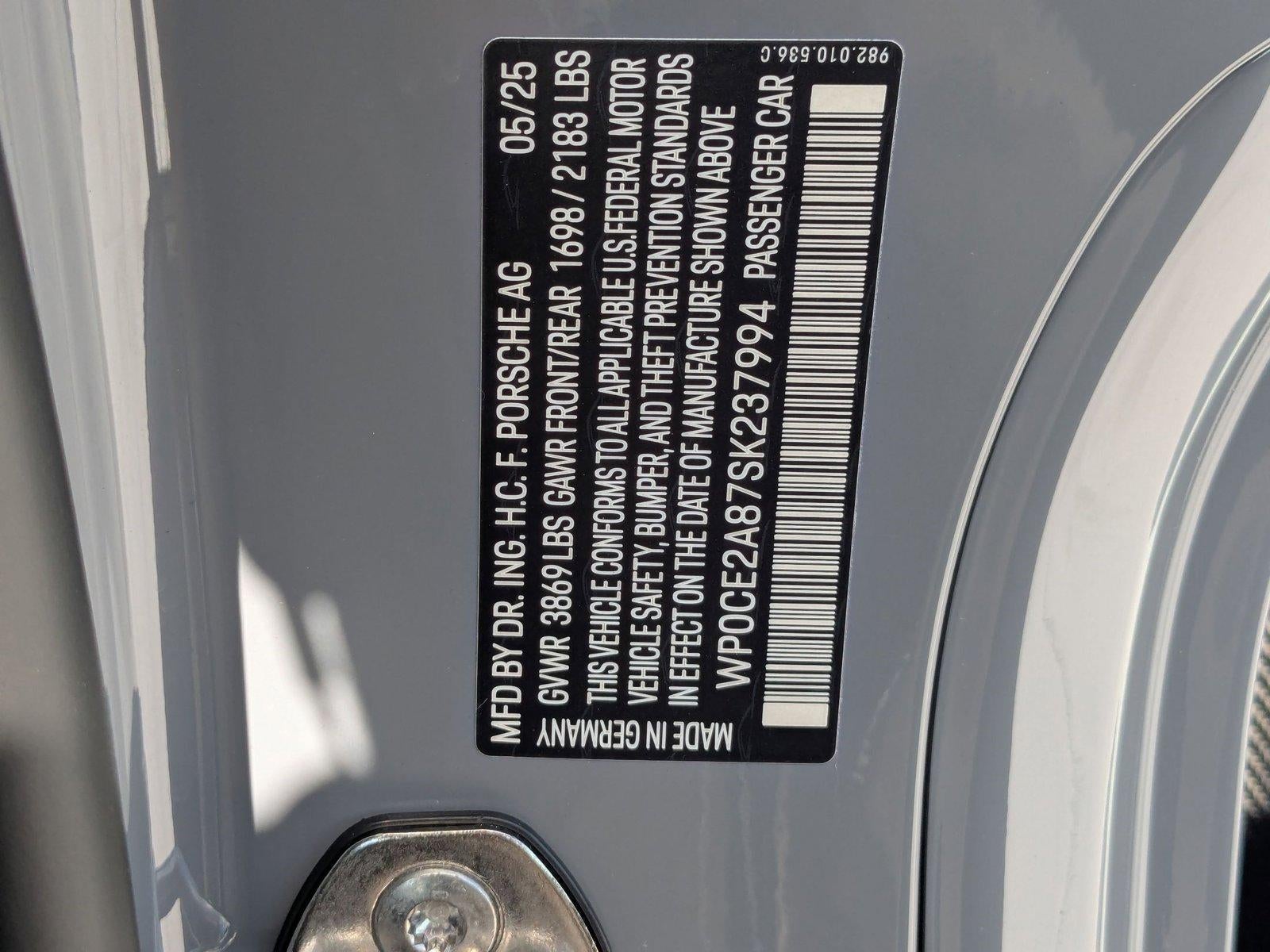 2025 Porsche 718 Spyder RS Roadster